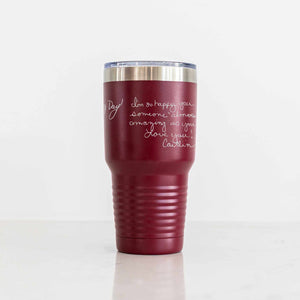 DELUXE Custom Ringneck Tumbler with Engraved Handwriting - 30 oz.