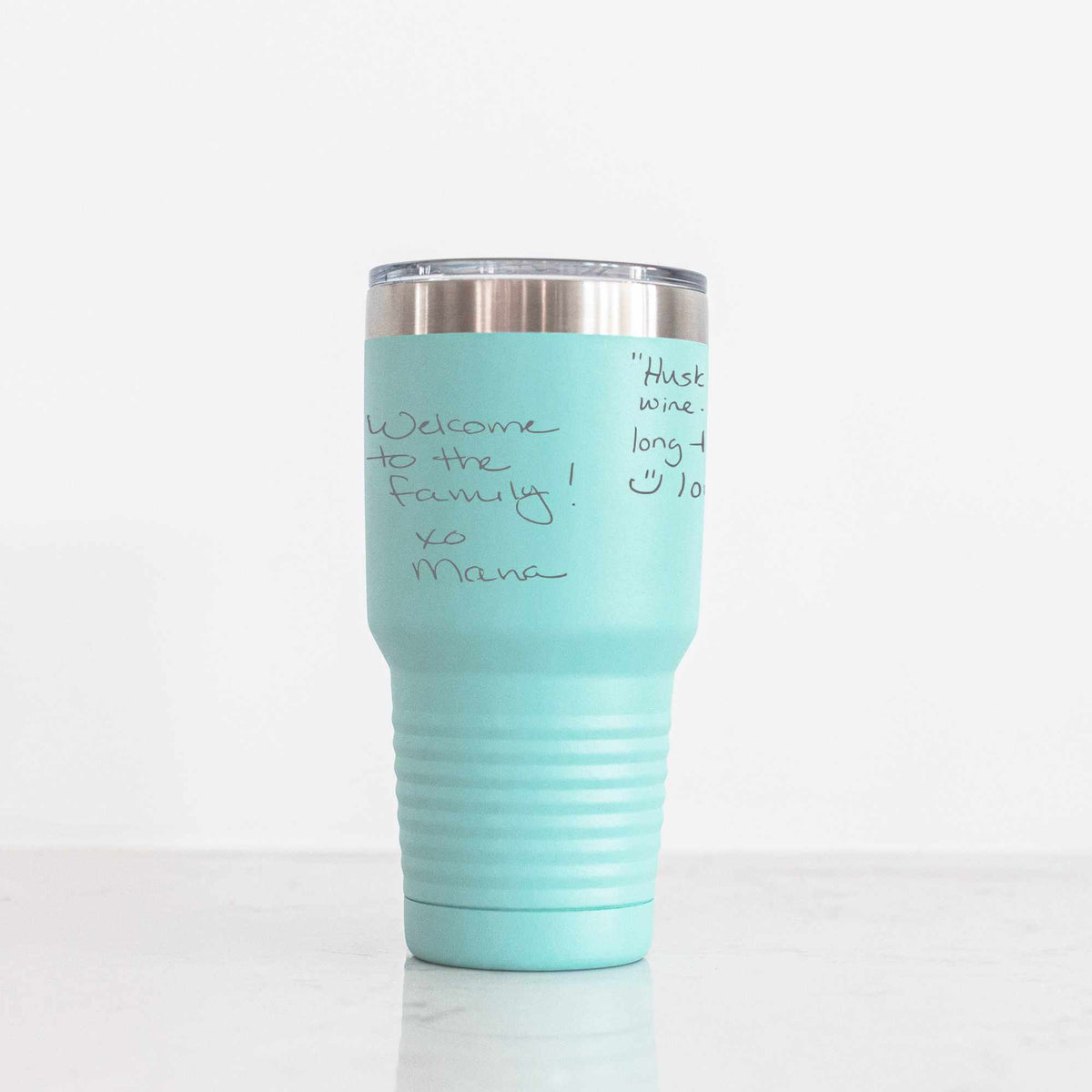DELUXE Custom Ringneck Tumbler with Engraved Handwriting - 30 oz.