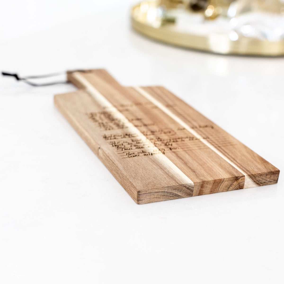 Acacia Wood Serving Board Engraved with Handwriting - 6.25 x 15
