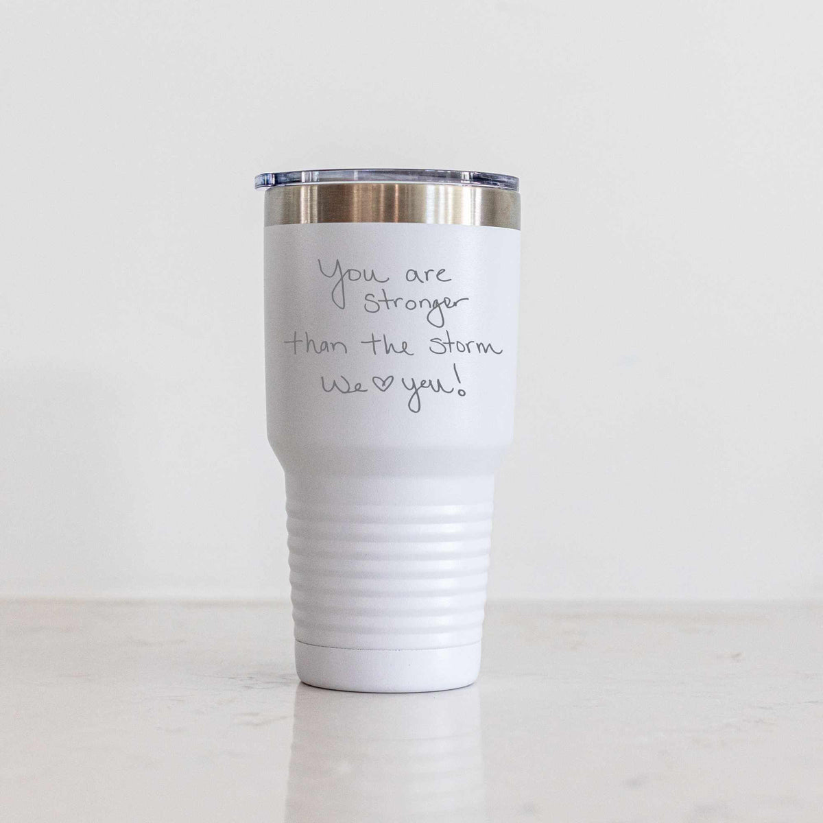 Custom Ringneck Tumbler with Engraved Handwriting - 30 oz.