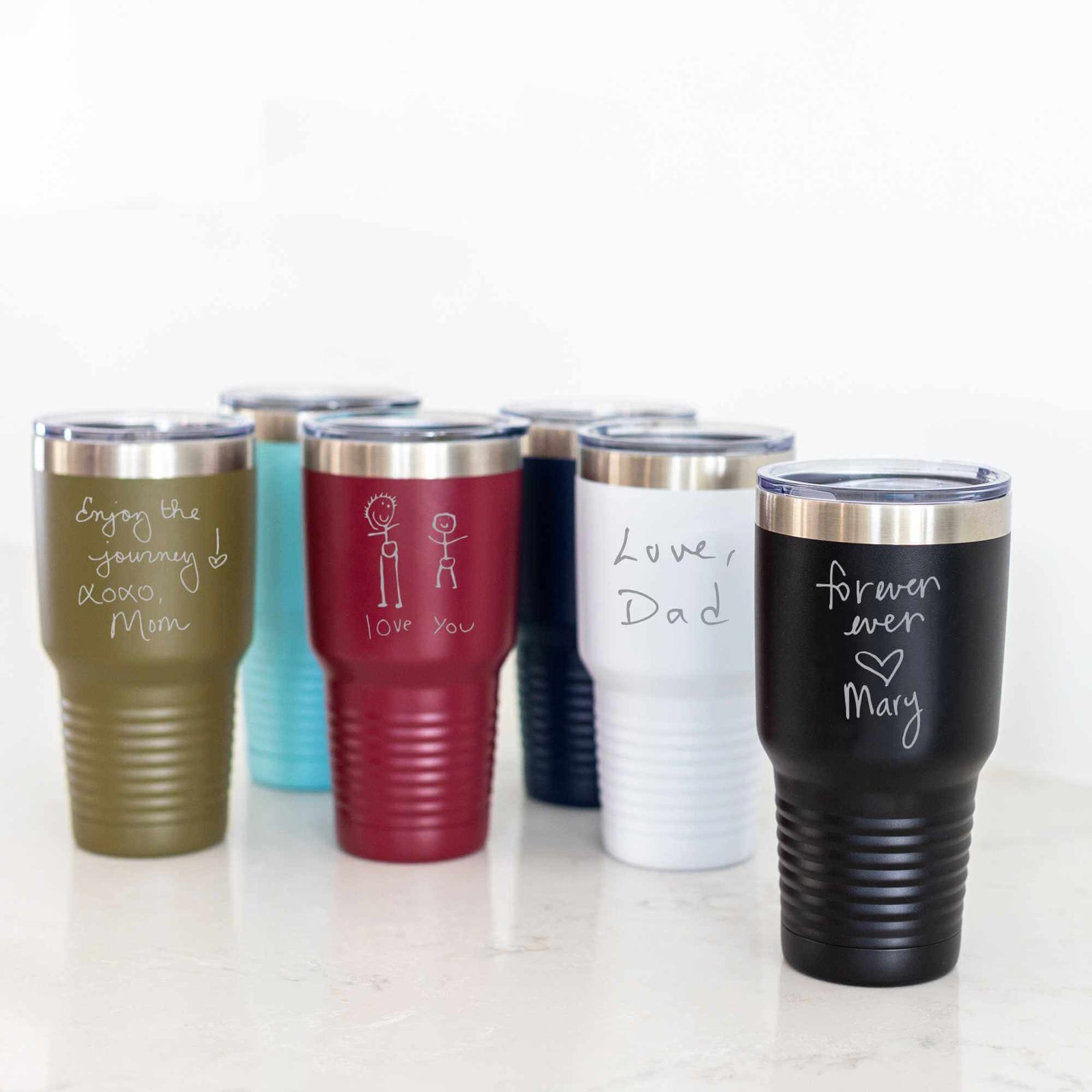 Custom Ringneck Tumbler with Engraved Handwriting - 30 oz.