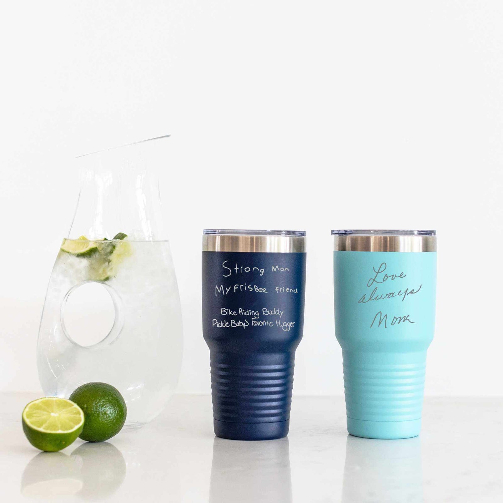 Custom Ringneck Tumbler with Engraved Handwriting - 30 oz.