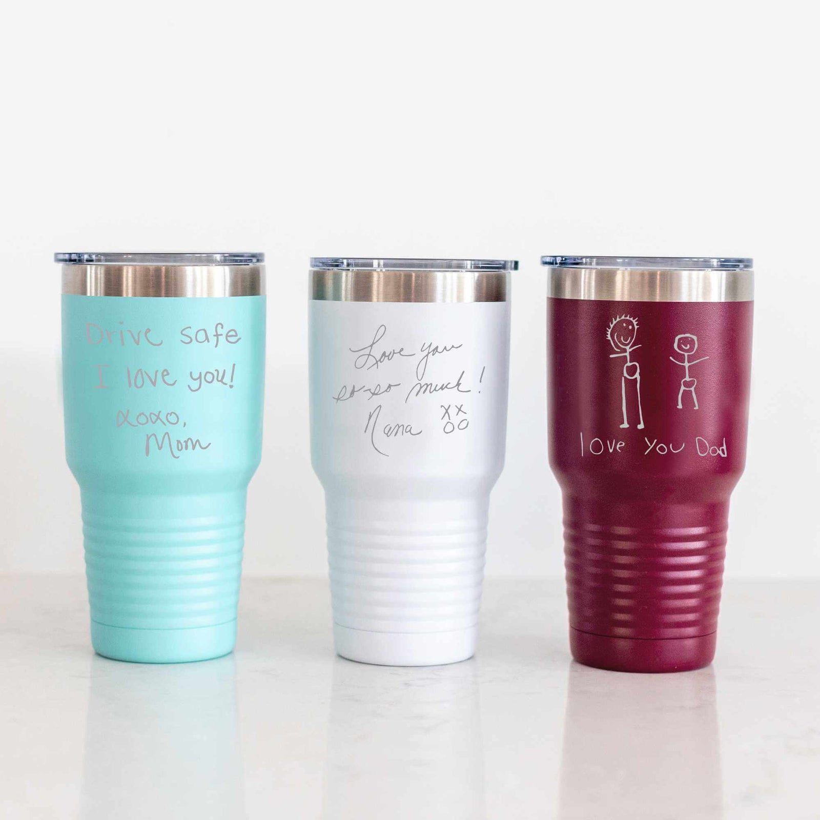 Custom Ringneck Tumbler with Engraved Handwriting - 30 oz.