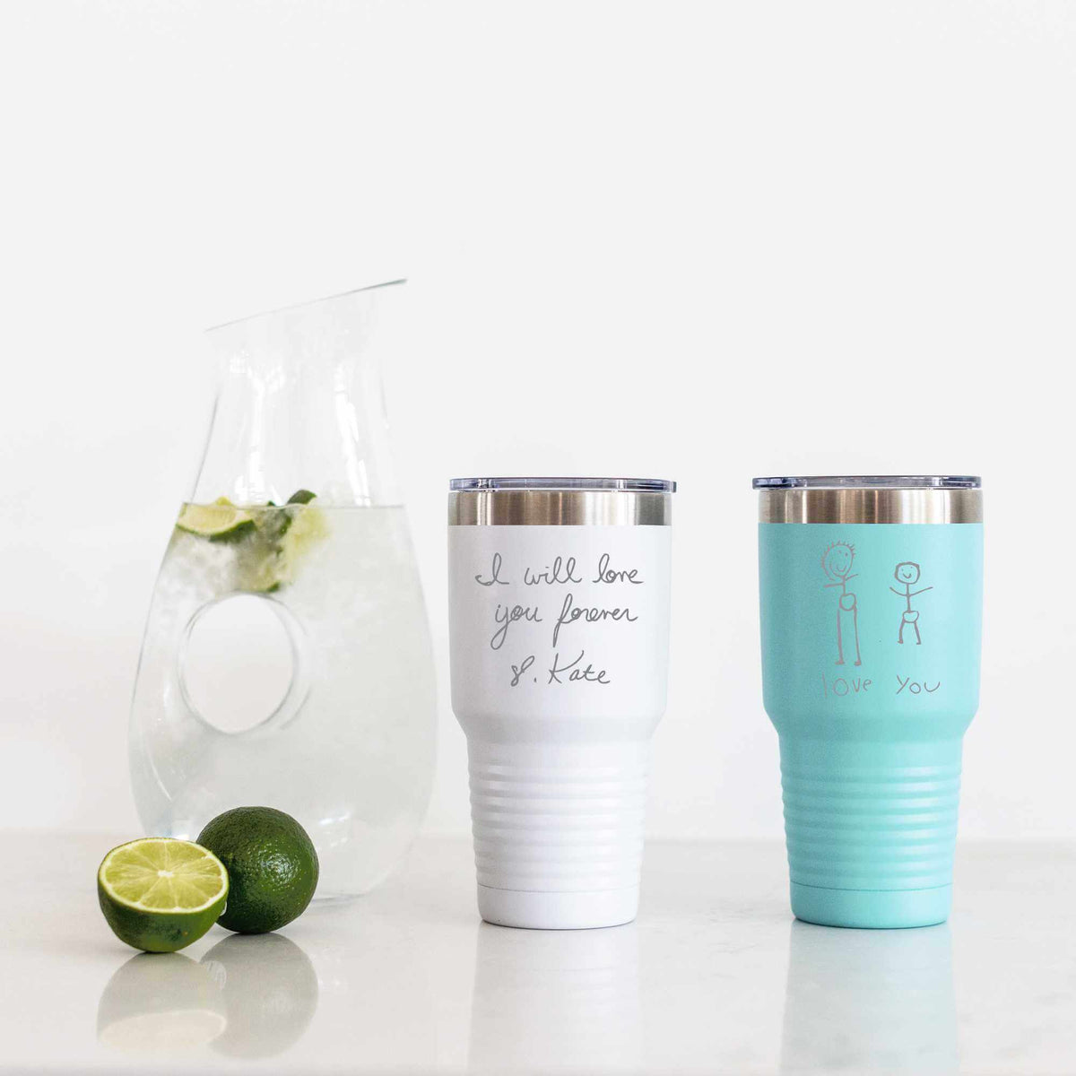 Custom Ringneck Tumbler with Engraved Handwriting - 30 oz.