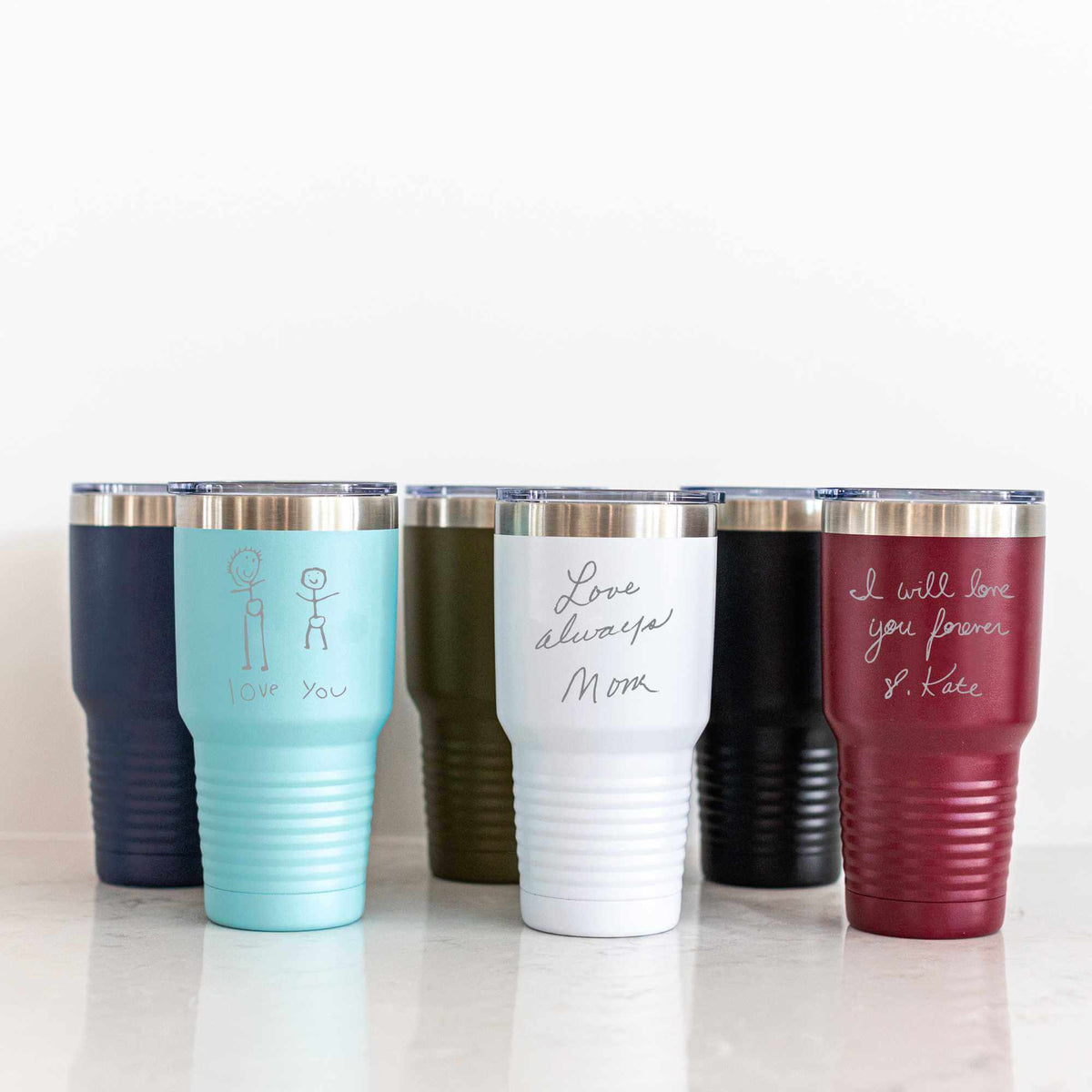 Custom Ringneck Tumbler with Engraved Handwriting - 30 oz.