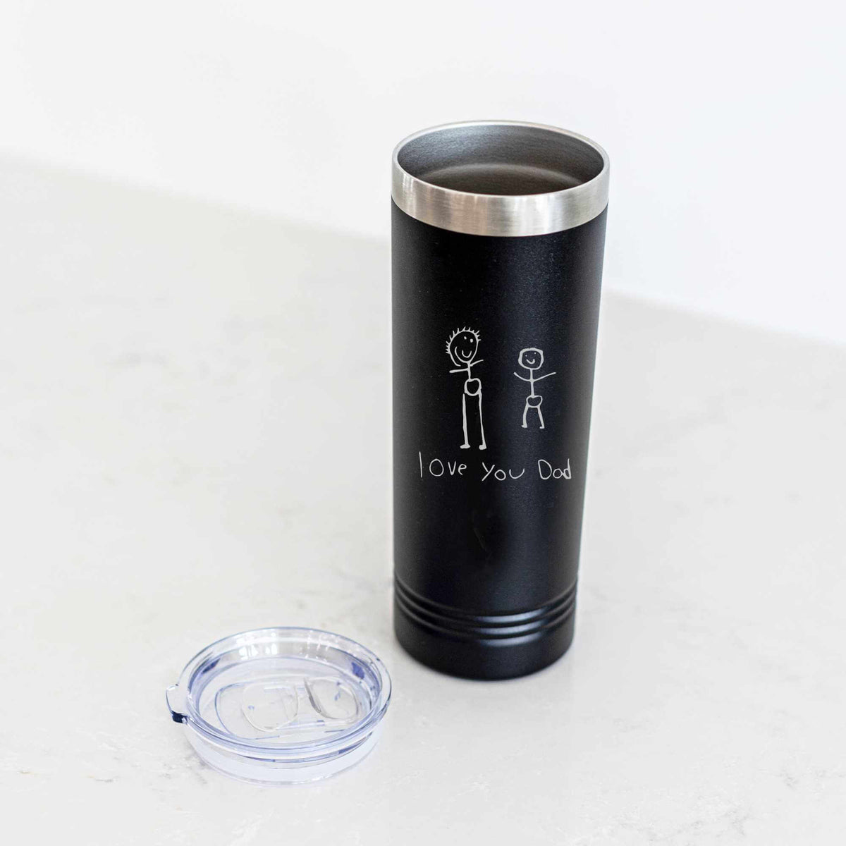 Custom Skinny Tumbler with Engraved Handwriting - 22 oz.