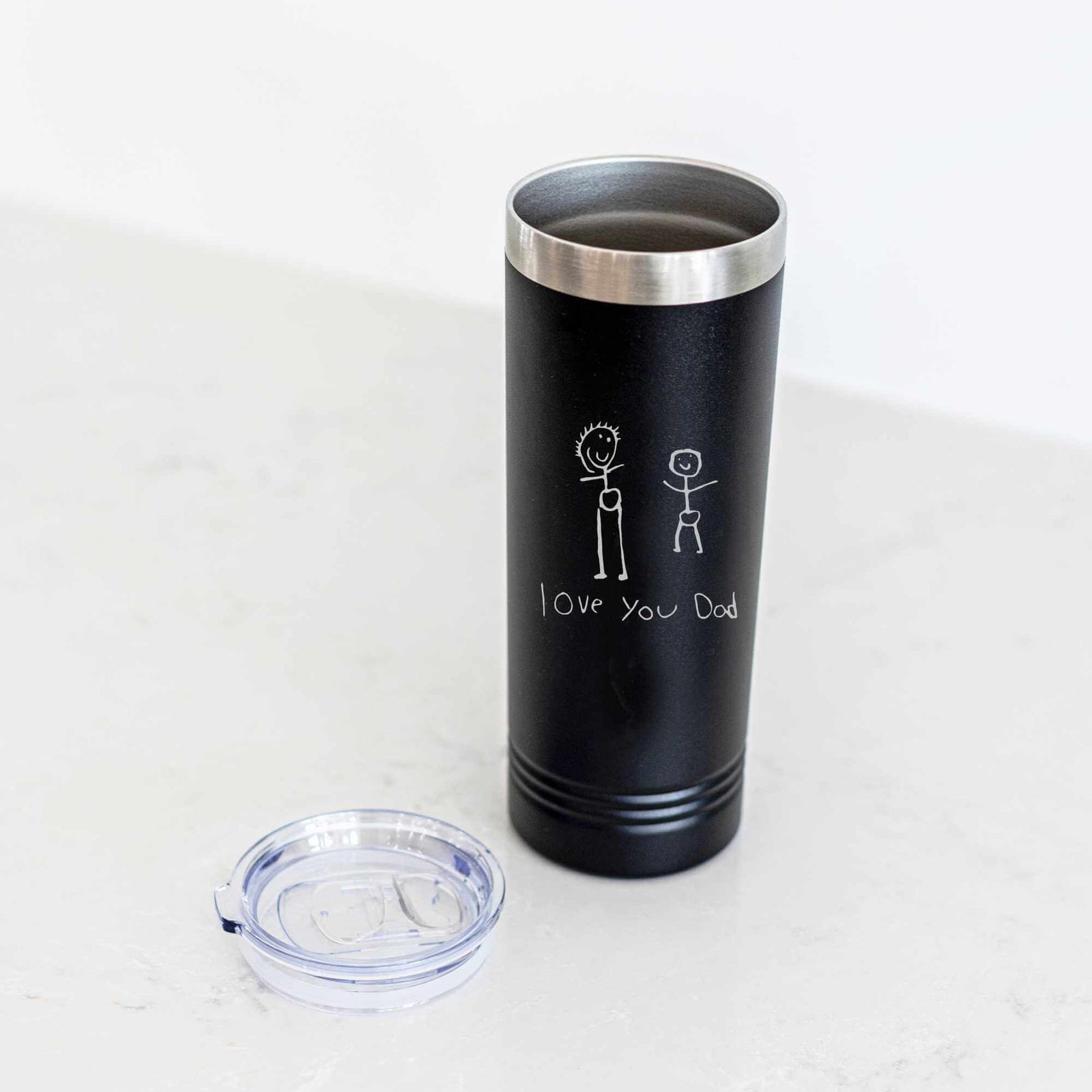 Custom Skinny Tumbler with Engraved Handwriting - 22 oz.