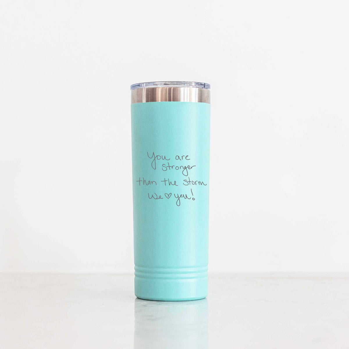 Custom Skinny Tumbler with Engraved Handwriting - 22 oz.