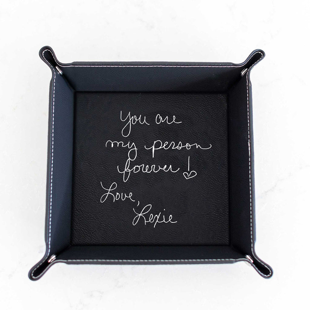 Husband Gift - Valet Tray Engraved with Handwriting