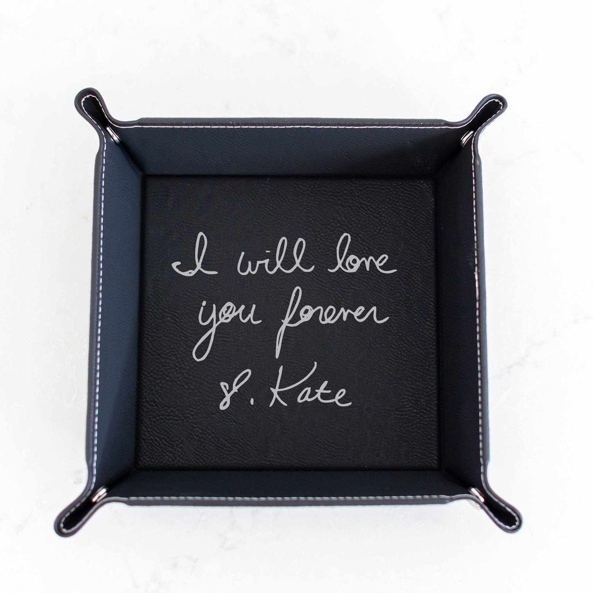 Handwriting Valet Tray - Vegan Leather