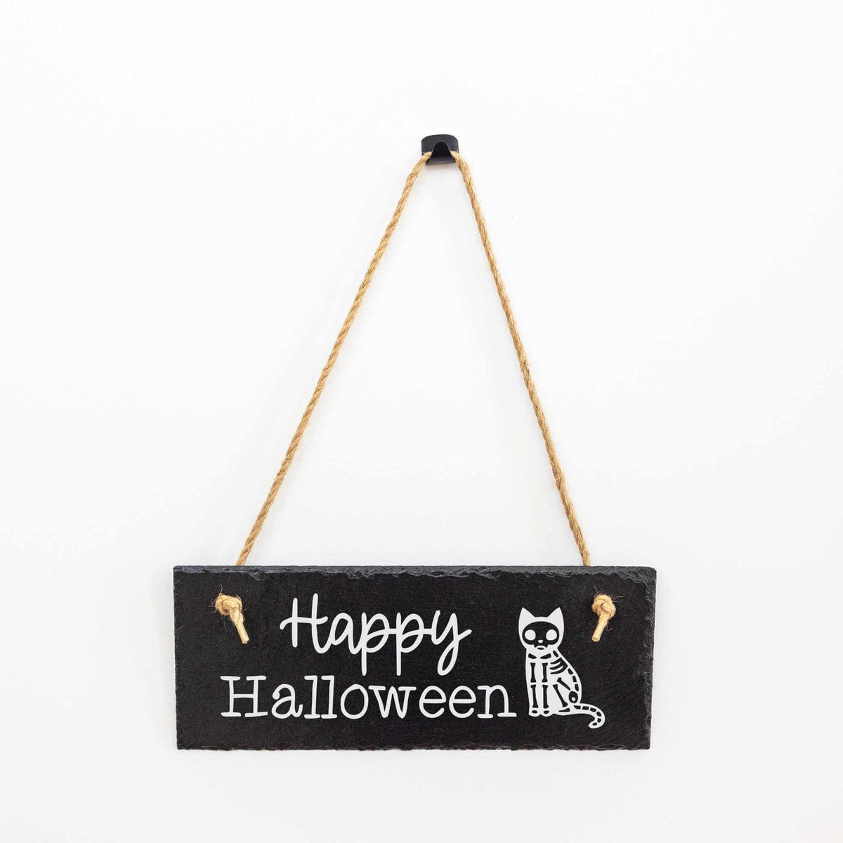 Happy Halloween Cat - Slate Welcome Sign