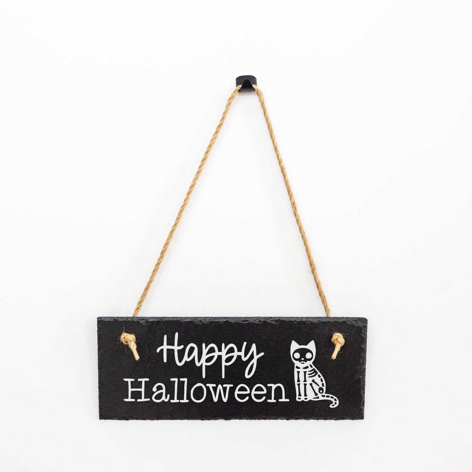 Happy Halloween Cat - Slate Welcome Sign