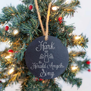 Hark the Herald Angels Sing - Custom Slate Tree Ornament