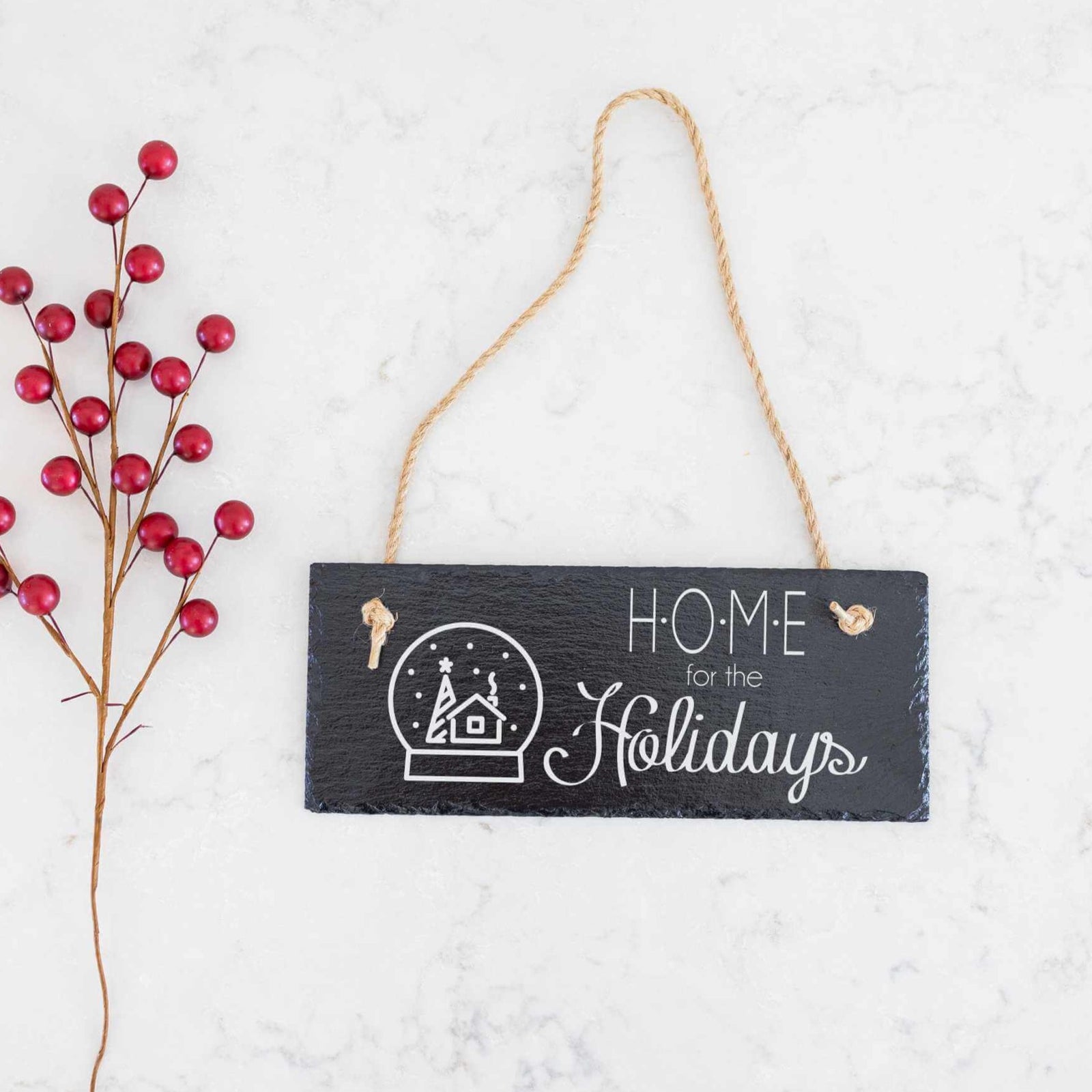 Home for the Holidays - Slate Welcome Sign