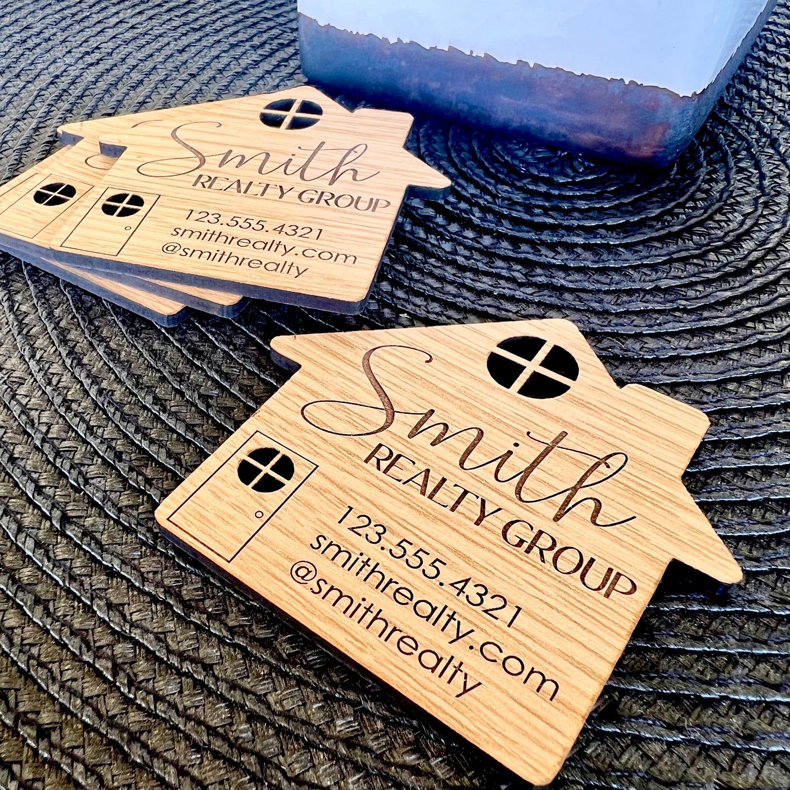 Wood Business Cards - House