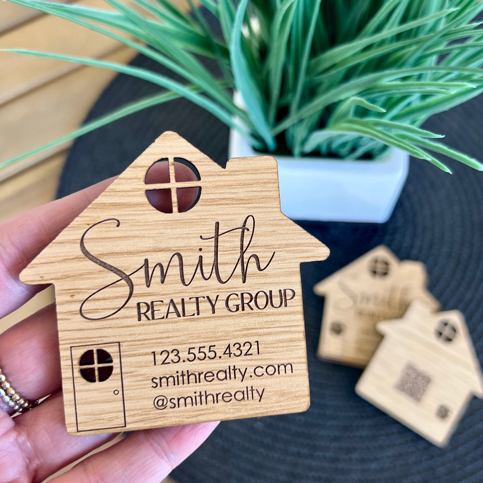 Wood Business Cards - House