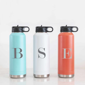 40 oz Insulated Steel Water Bottle with Initial