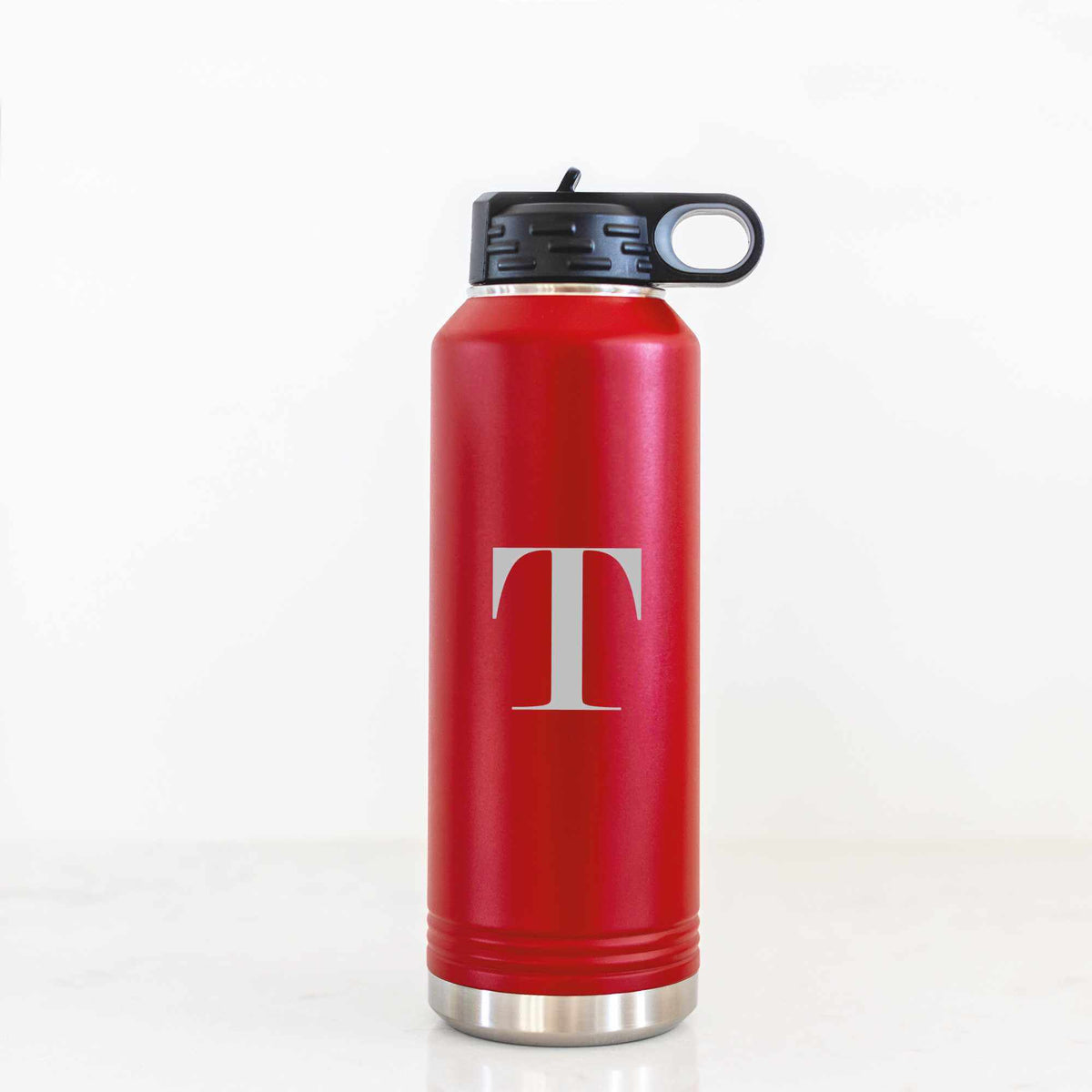 40 oz Insulated Steel Water Bottle with Initial