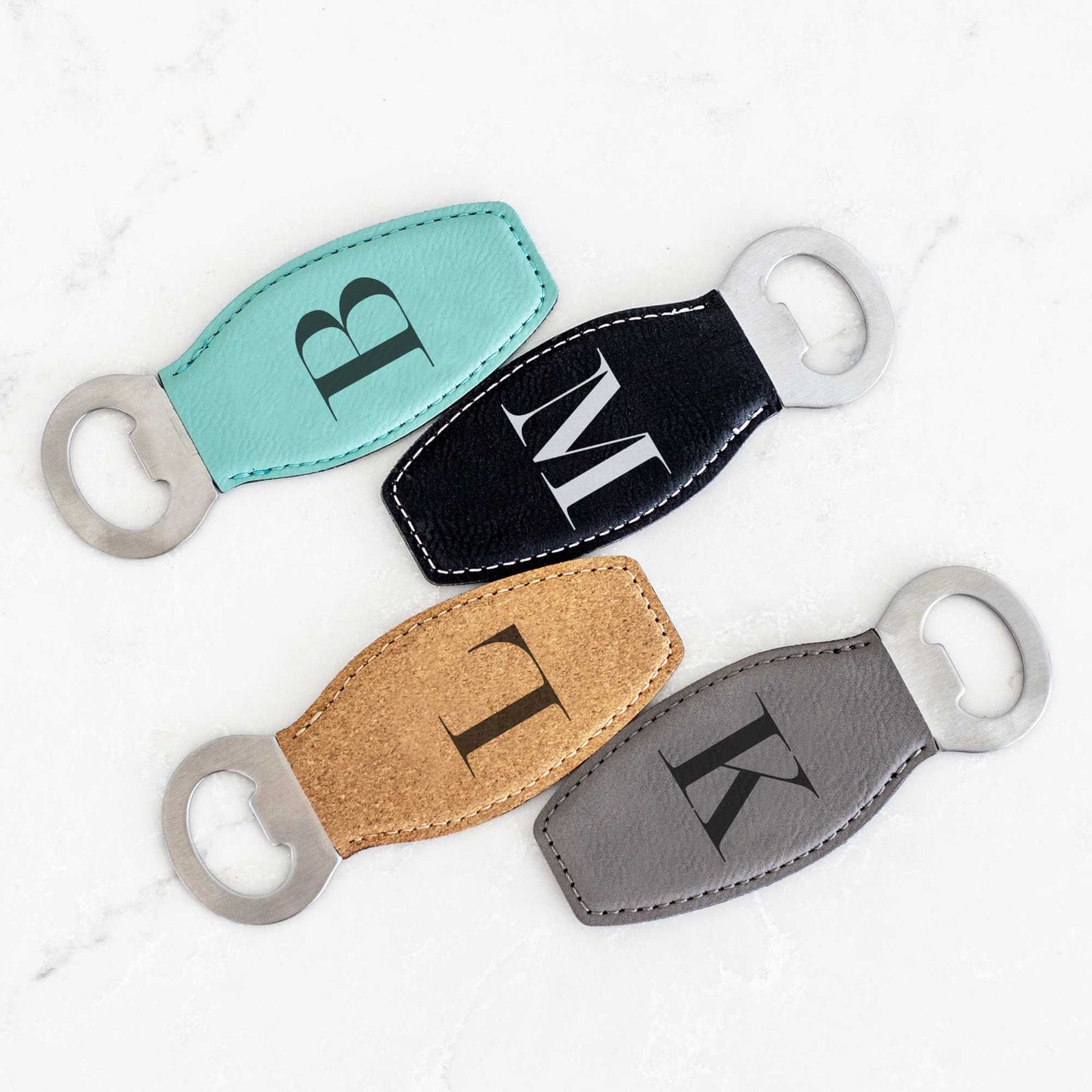 Personalized Vegan Leather Bottle Opener with Magnet