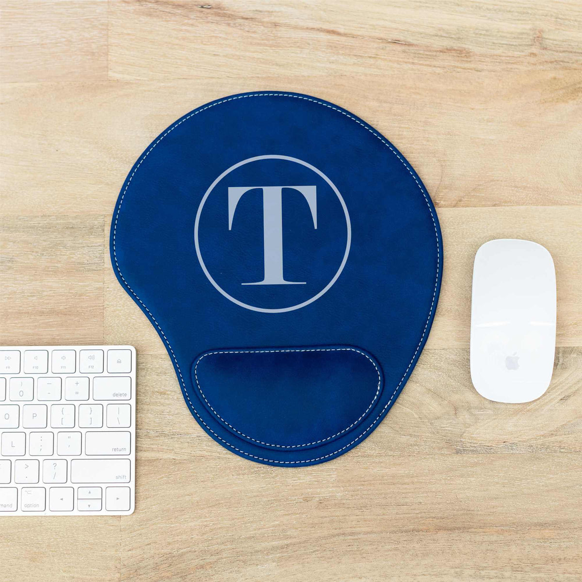 Vegan Leather Mouse Pad with Initial