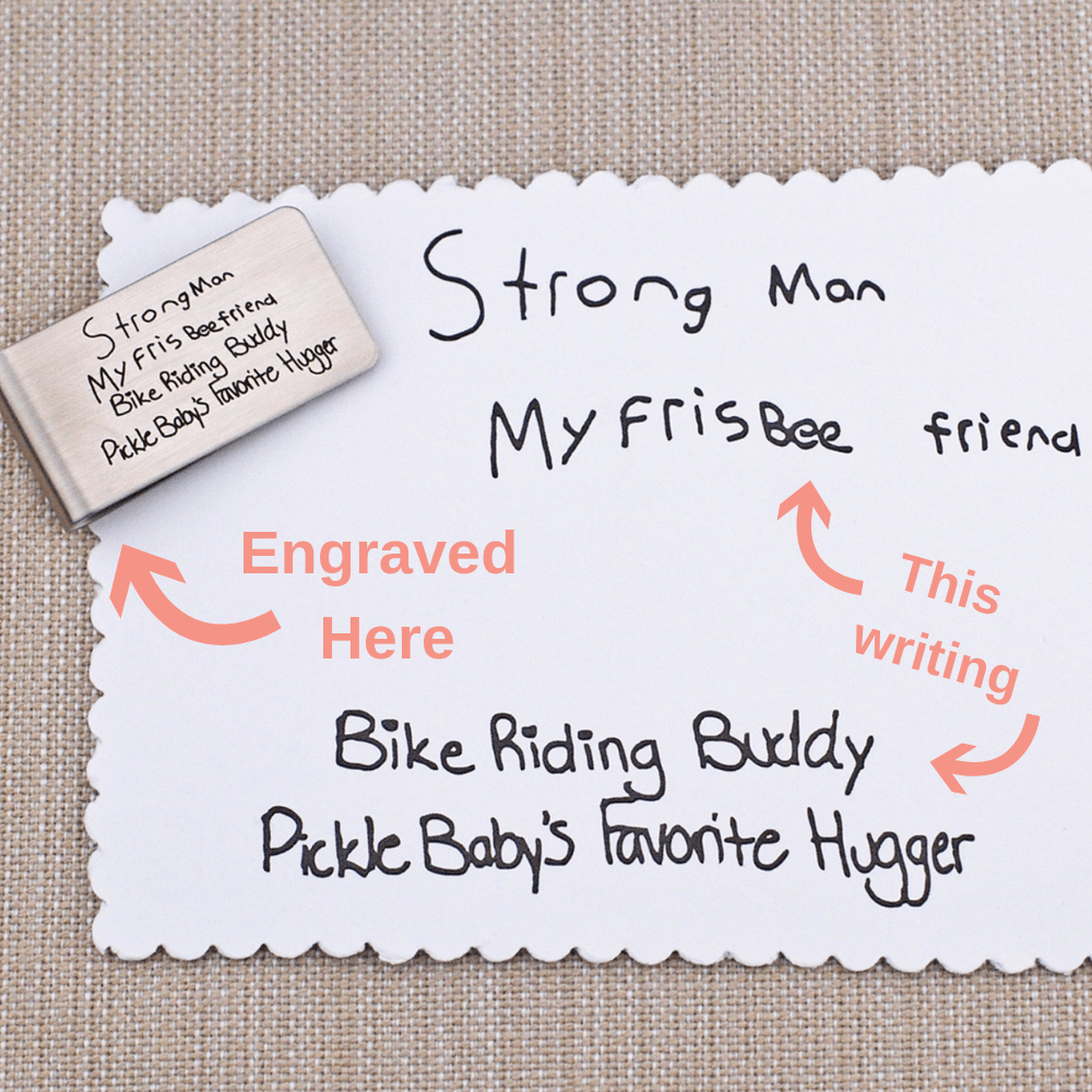 Custom Handwriting Money Clip