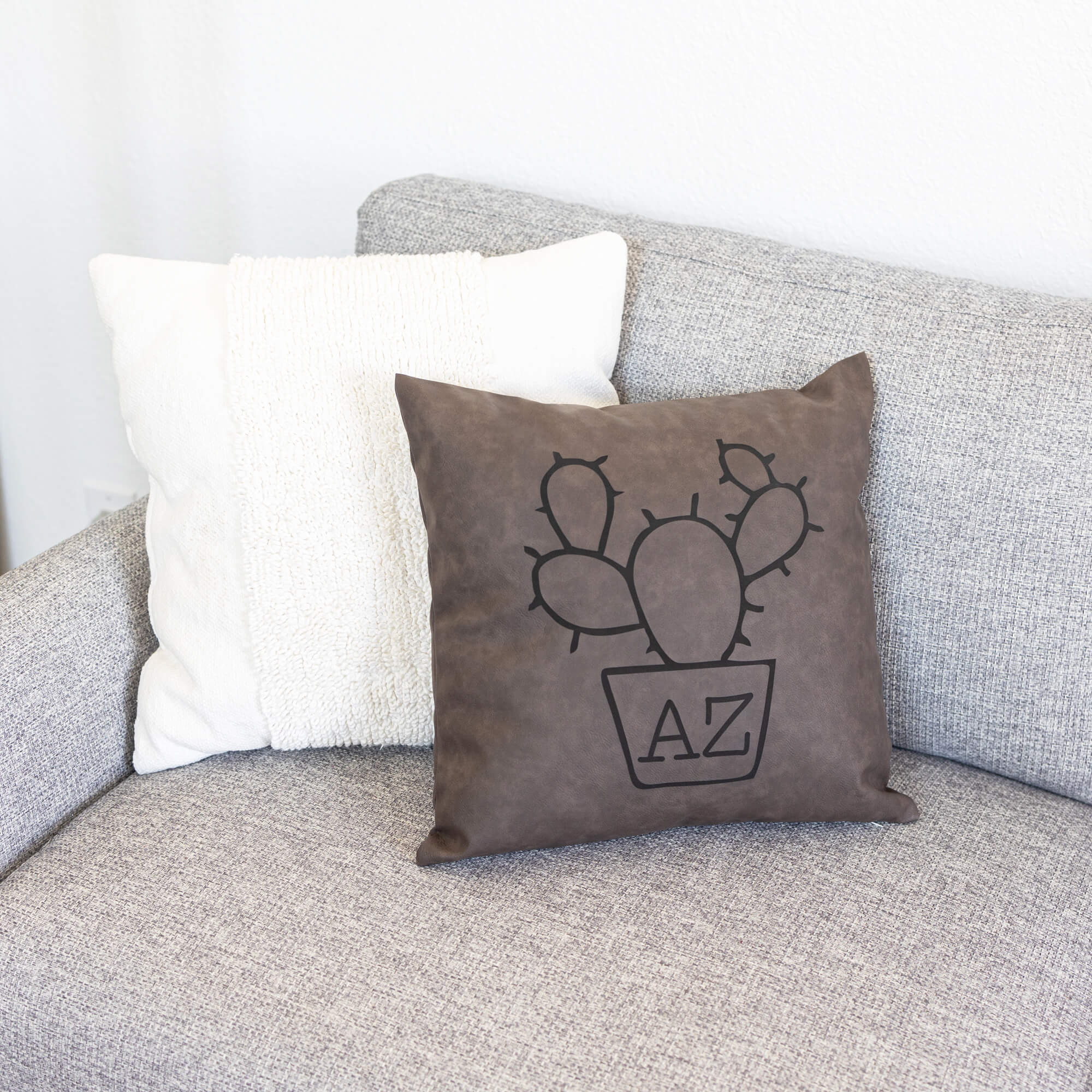 Arizona Succulent Pillow Cover in Vegan Leather