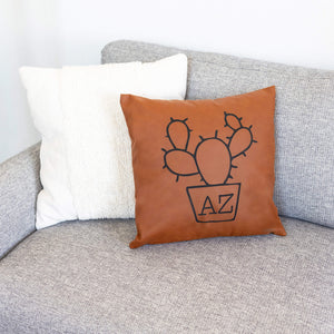 Arizona Succulent Pillow Cover in Vegan Leather