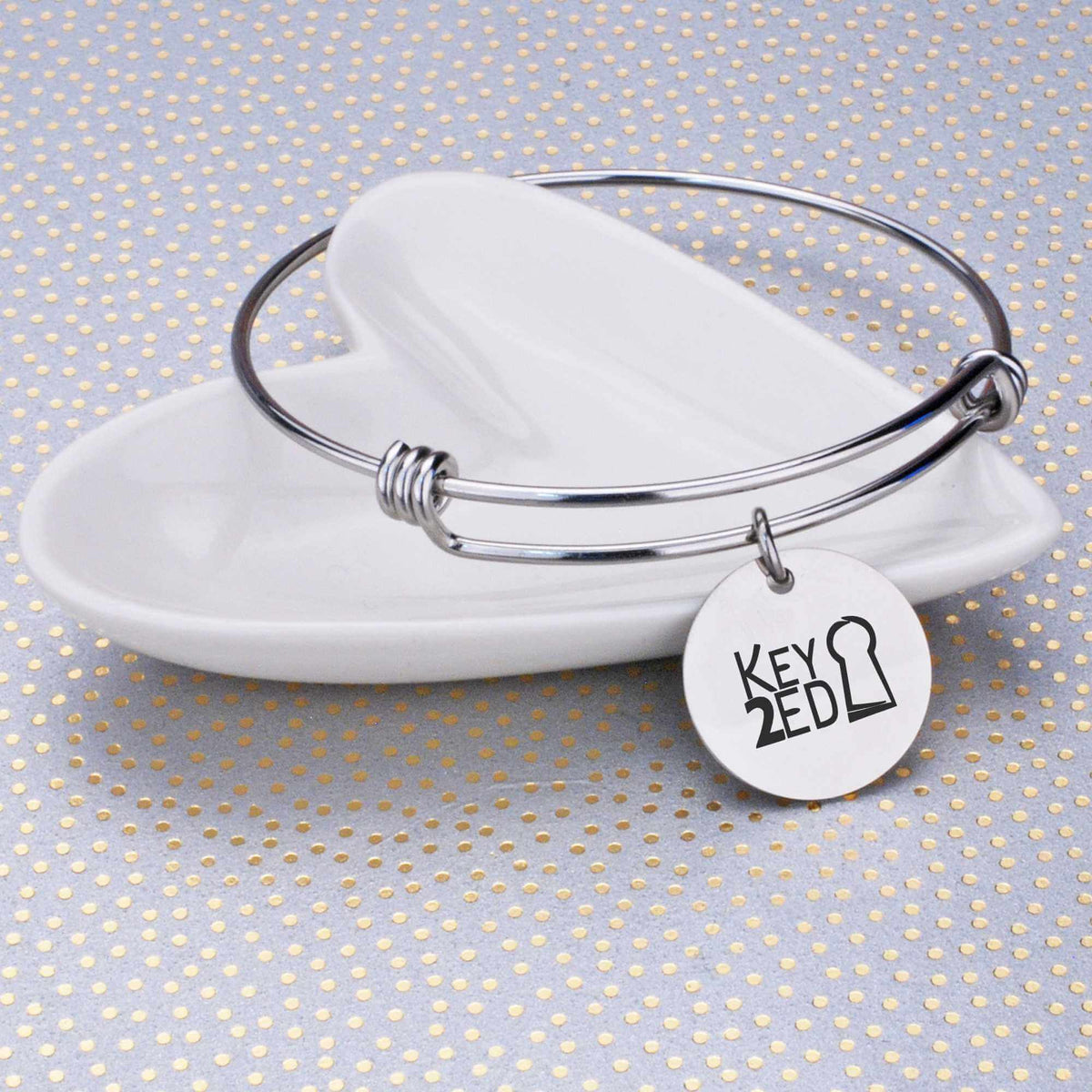 Adjustable Bangle Bracelet with Business Logo