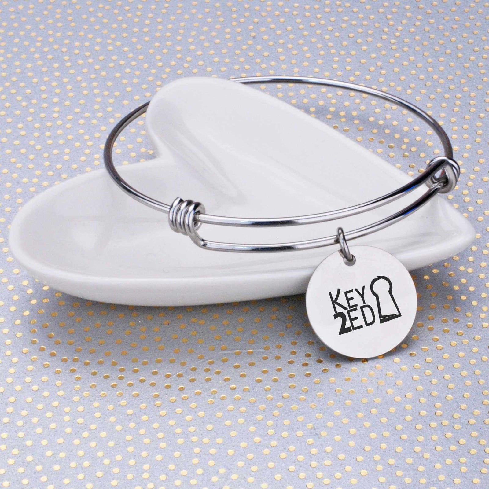 Adjustable Bangle Bracelet with Business Logo