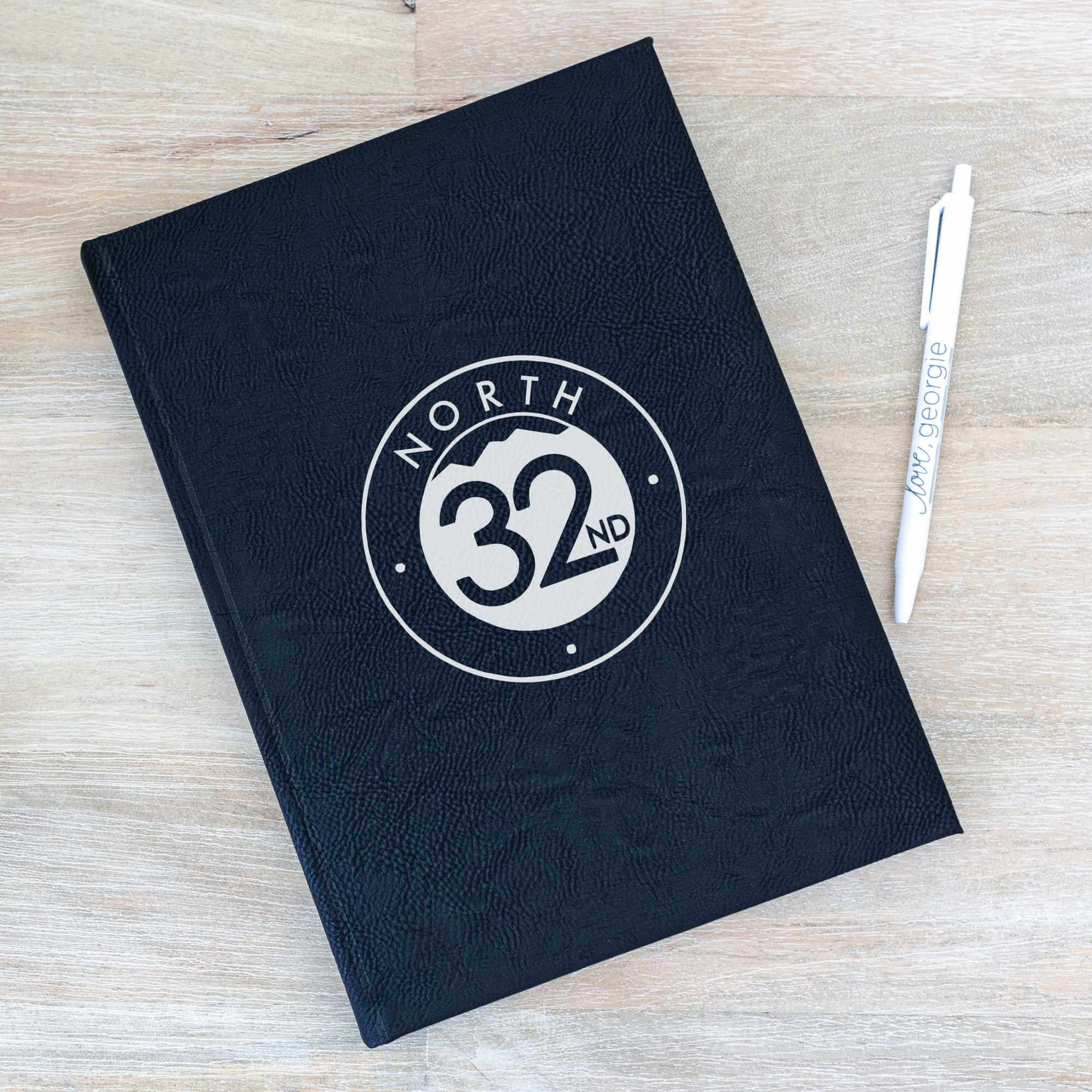 Business Logo Blank Book - Vegan Leather