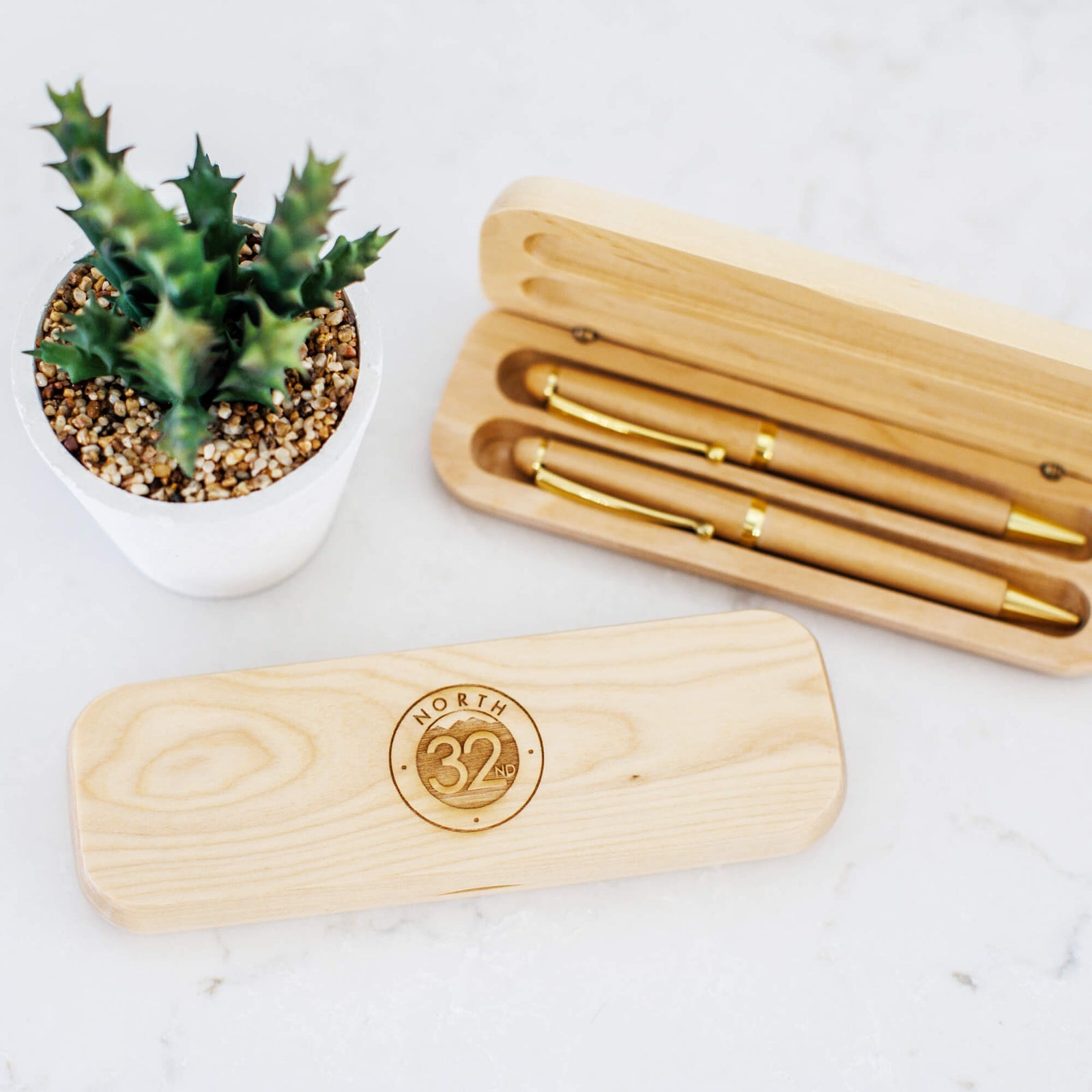 Business Logo - Maple Pen and Pencil with Case