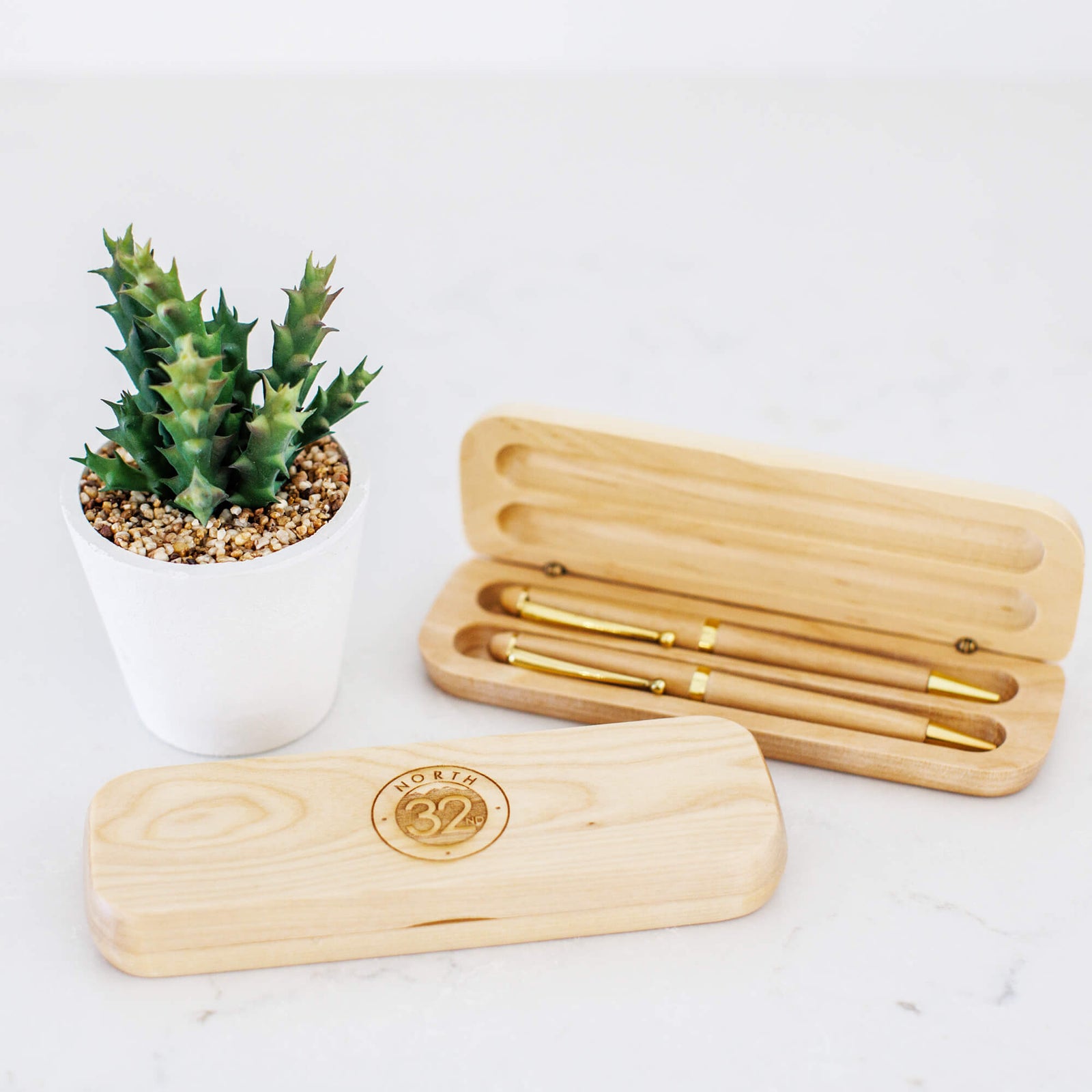 Business Logo - Maple Pen and Pencil with Case