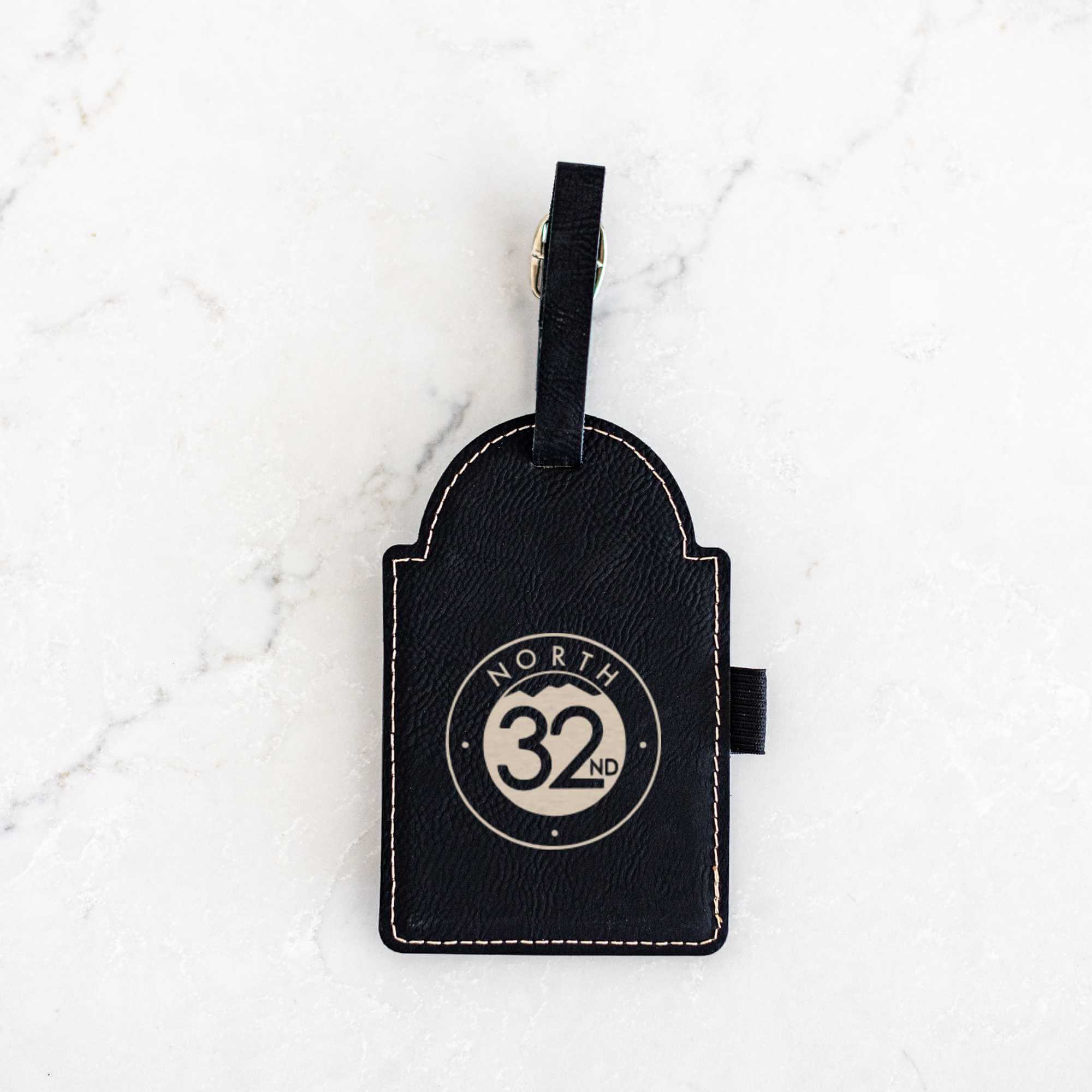 Personalized Engraved Golf Bag Tag with Tees, Leatherette Golf Bag