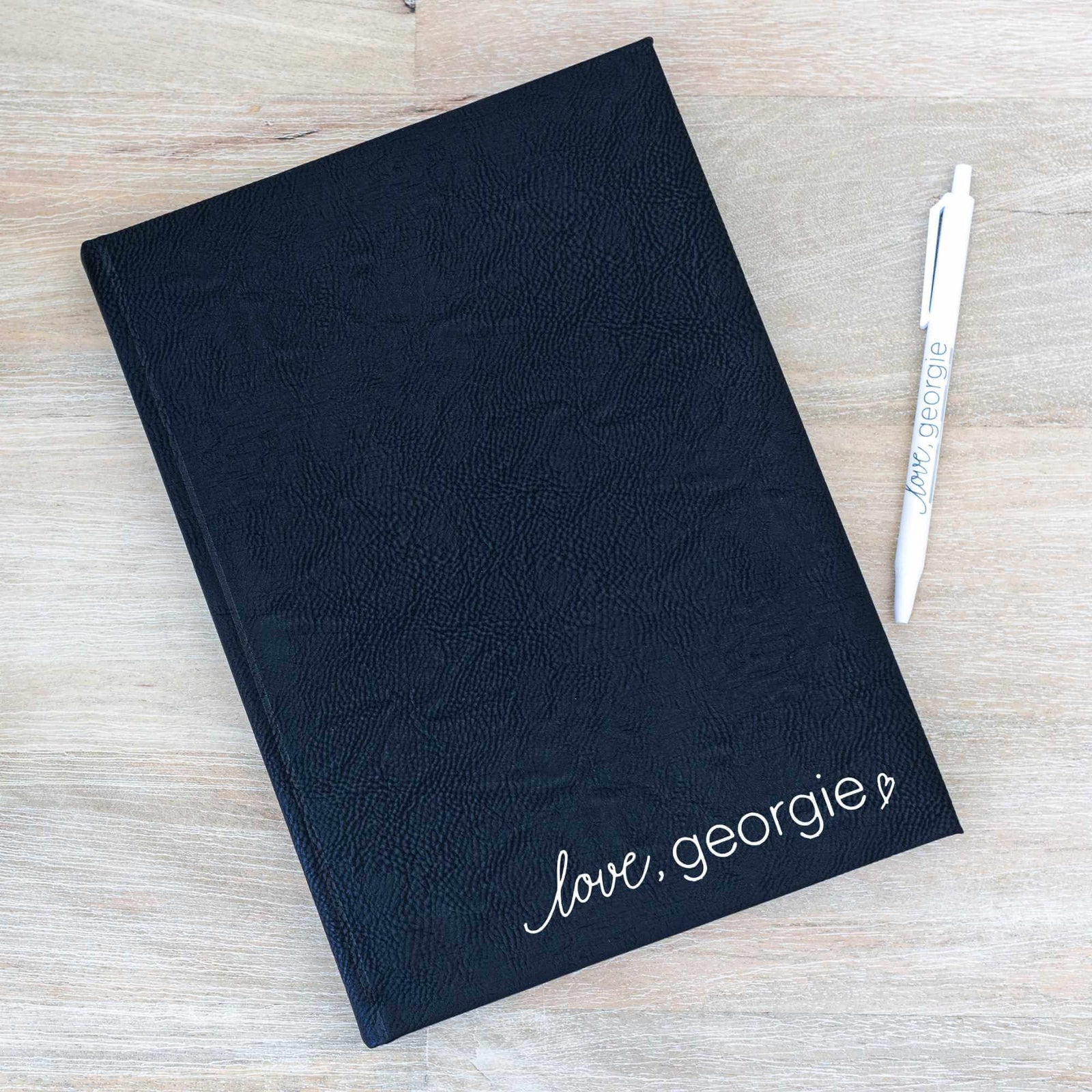 Business Logo Blank Book - Vegan Leather