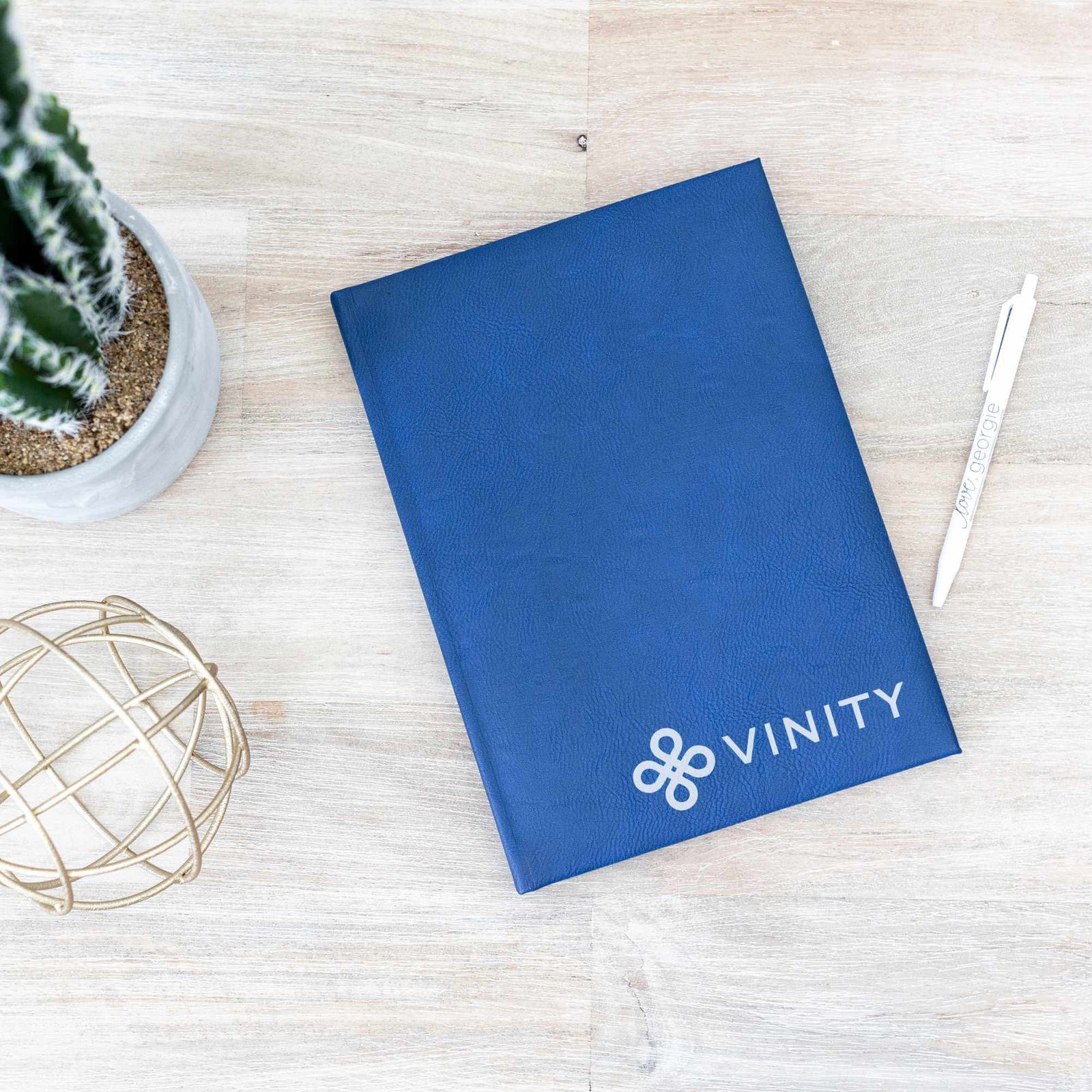 Business Logo Blank Book - Vegan Leather