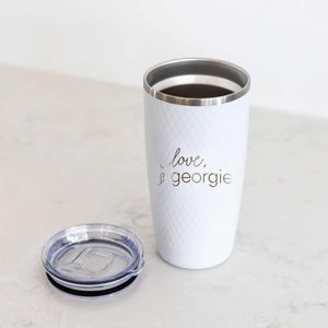 Personalized 20oz Steel Tumbler - Custom Coffee Mug - Thermos Cup - Log  Engraved