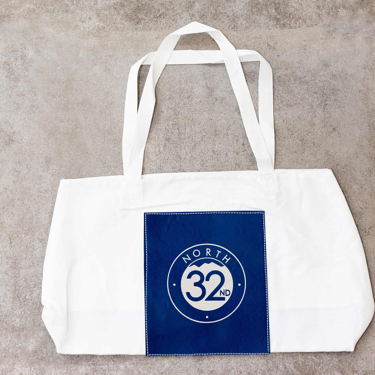 Vegan Leather and Canvas Tote Bag with Business Logo