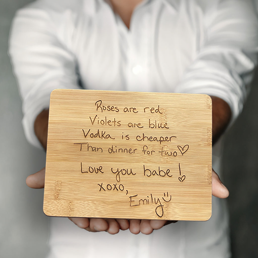 Bar Board Engraved with Handwriting for Husband or Boyfriend