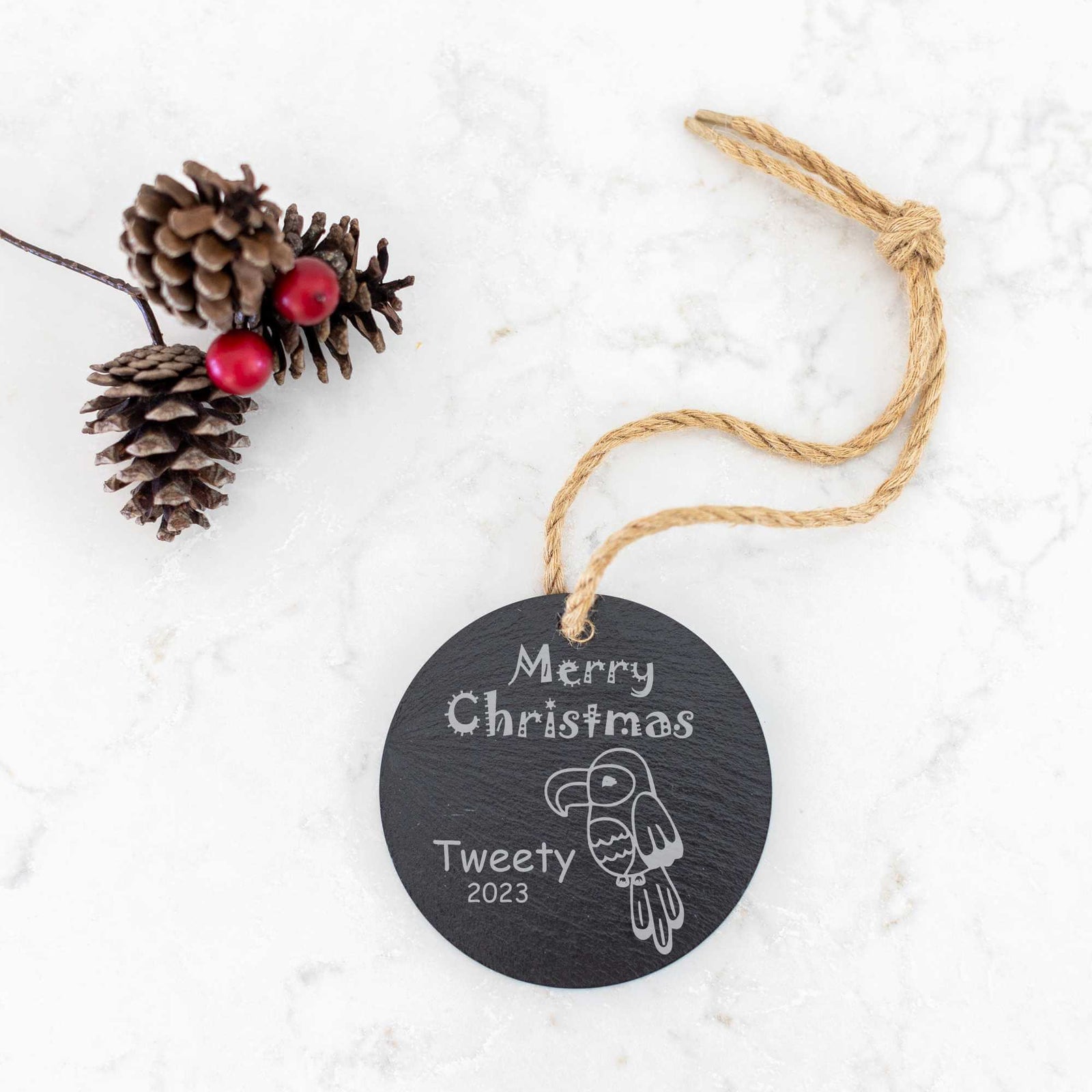 Exotic Pet's Slate Christmas Ornament