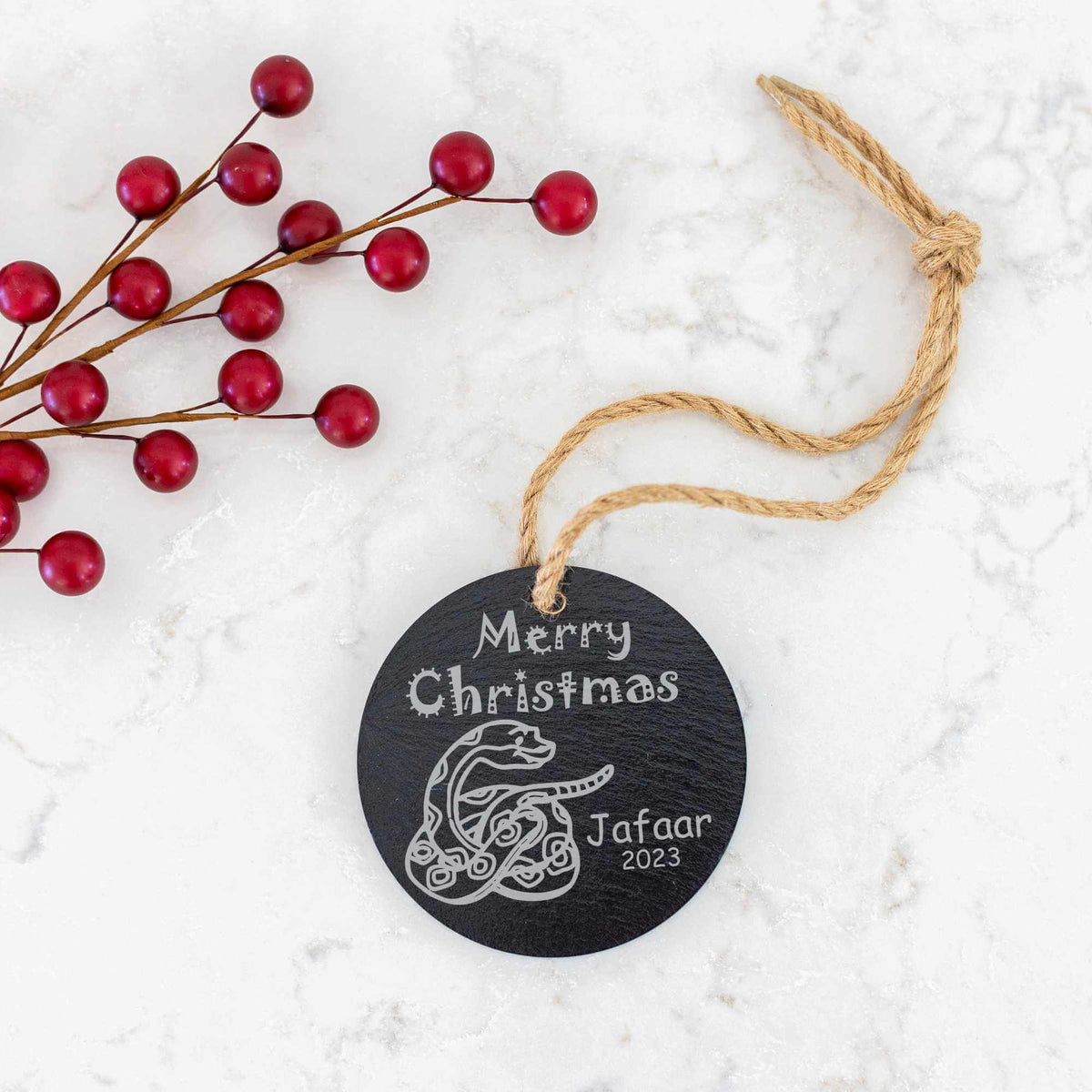 Exotic Pet's Slate Christmas Ornament