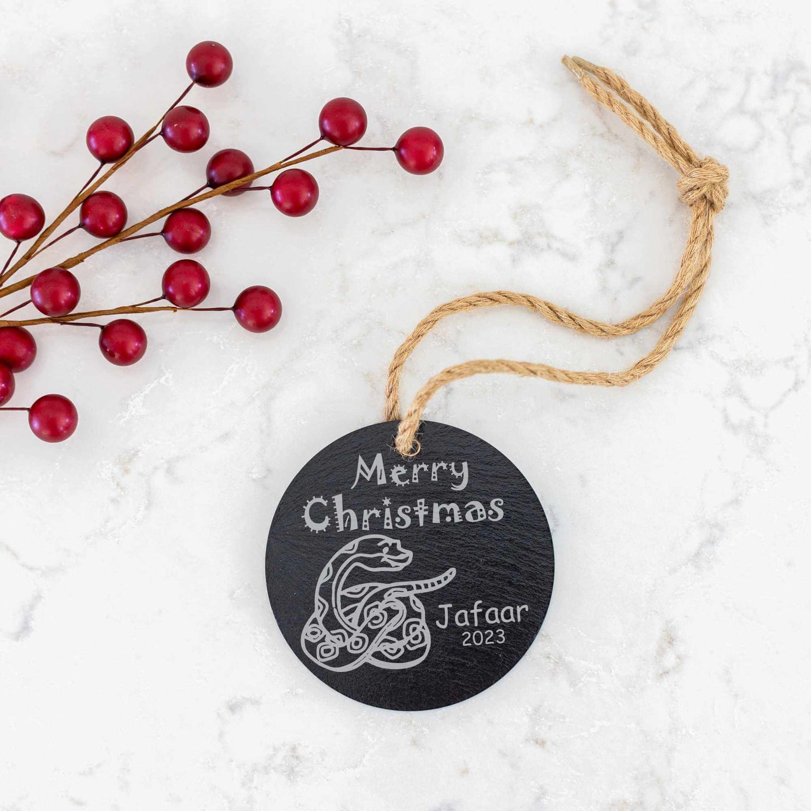 Exotic Pet's Slate Christmas Ornament