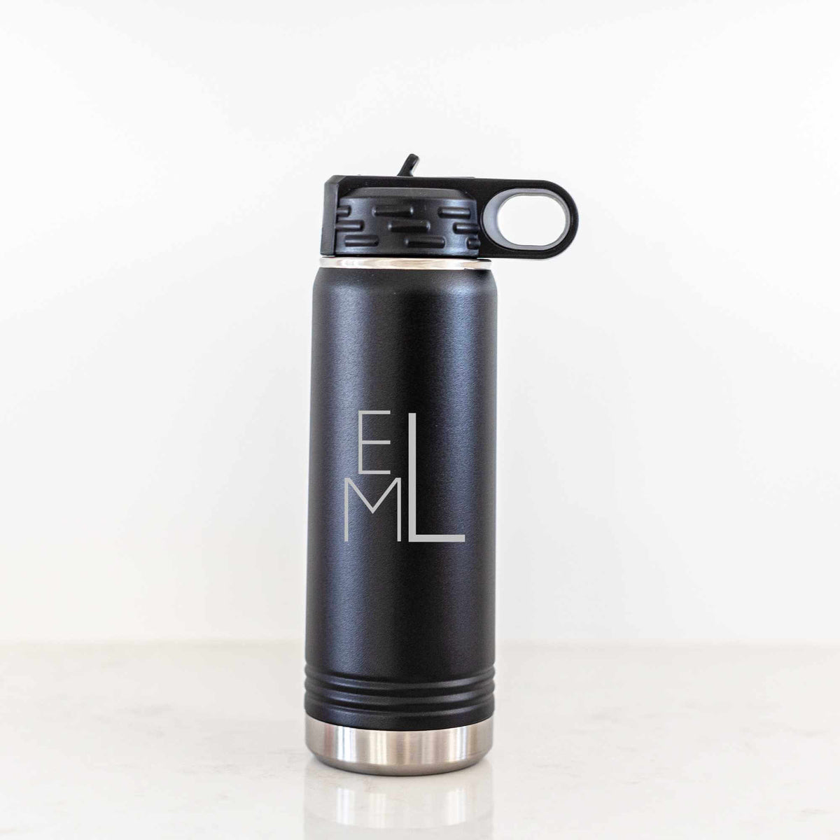 Steel Water Bottle with Monogram - 20 oz