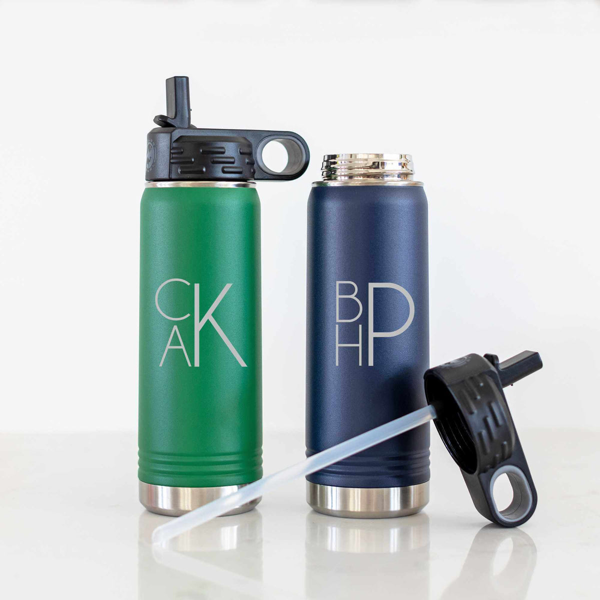 Steel Water Bottle with Monogram - 20 oz