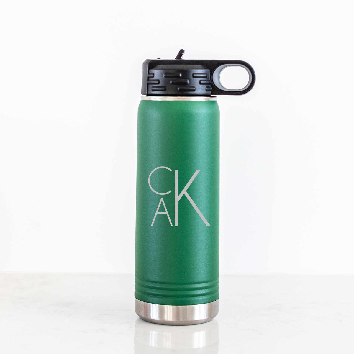 Steel Water Bottle with Monogram - 20 oz