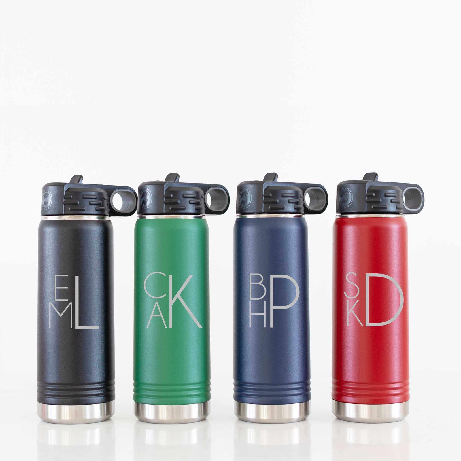 Steel Water Bottle with Monogram - 20 oz