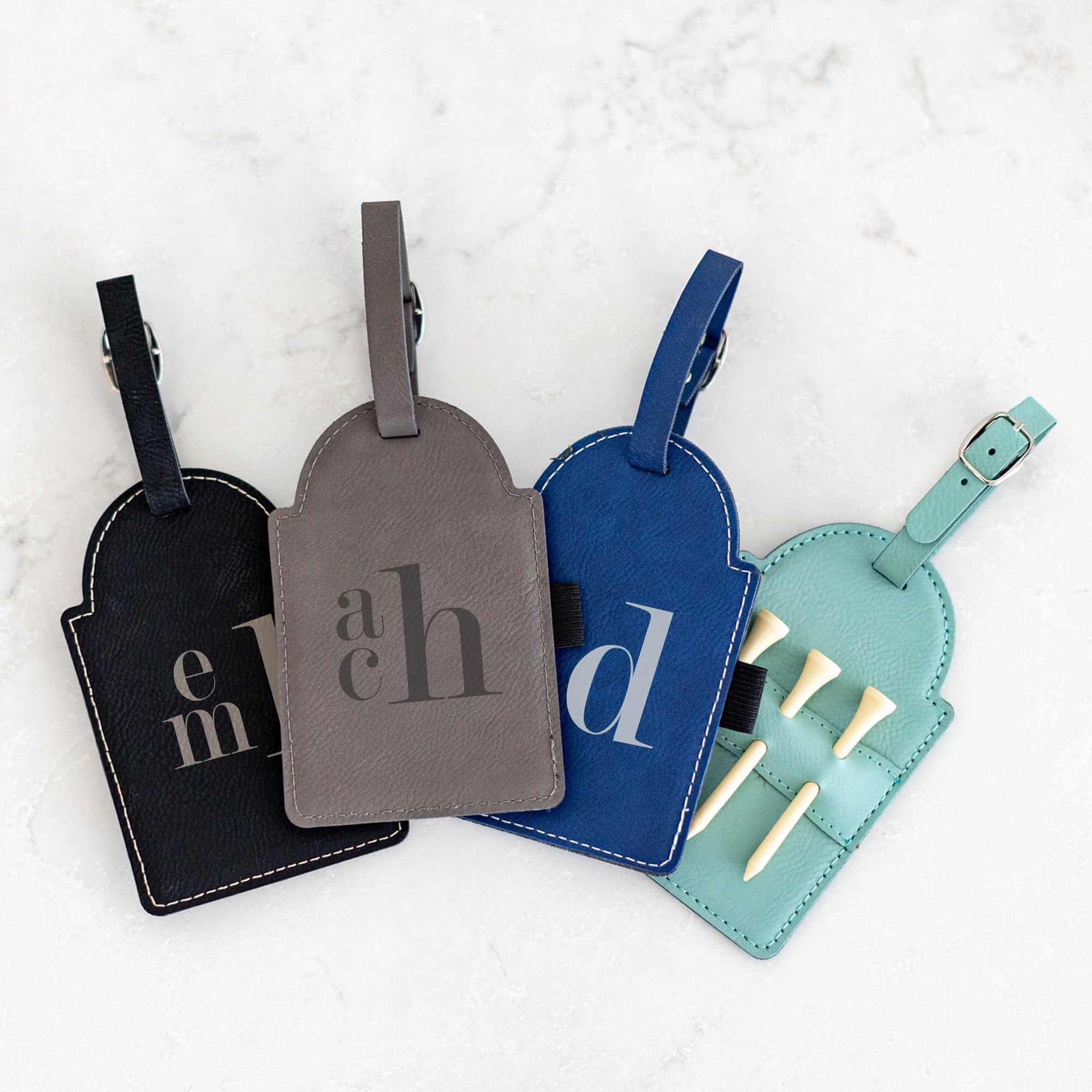 Monogrammed Golf Bag Tag with Tees