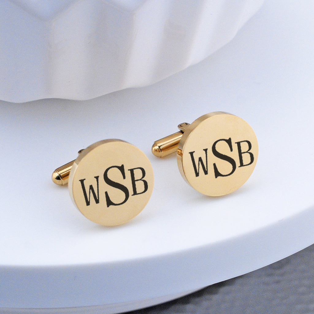 Monogrammed Cufflinks - Custom Monogrammed Cuff Links - Love, Georgie