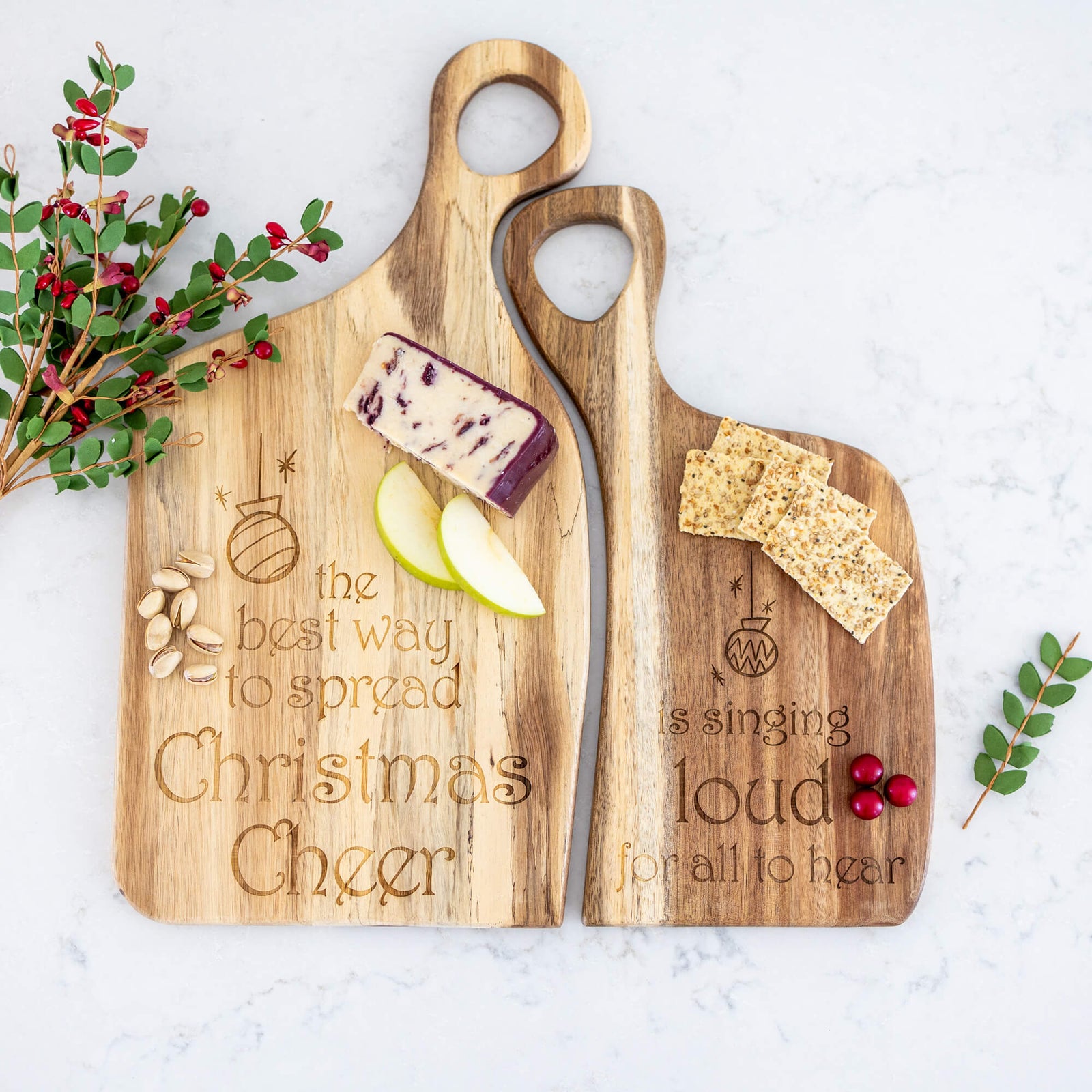 Christmas Nested Cutting Boards Set - Walnut