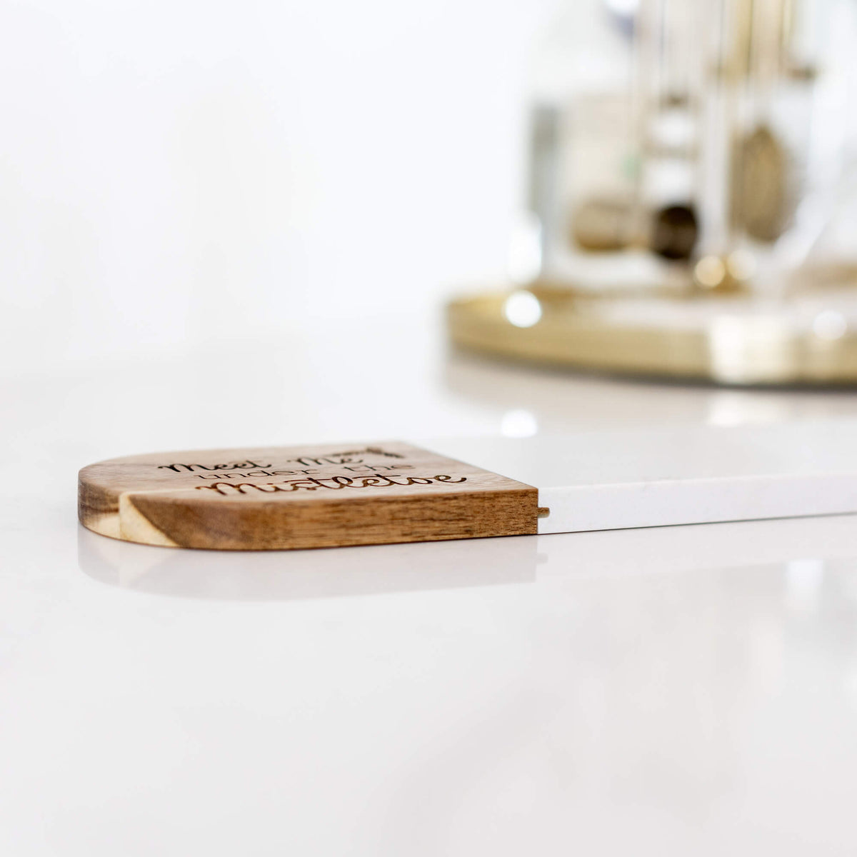 Meet Me Under the Mistletoe - Marble & Acacia Oval Charcuterie Board