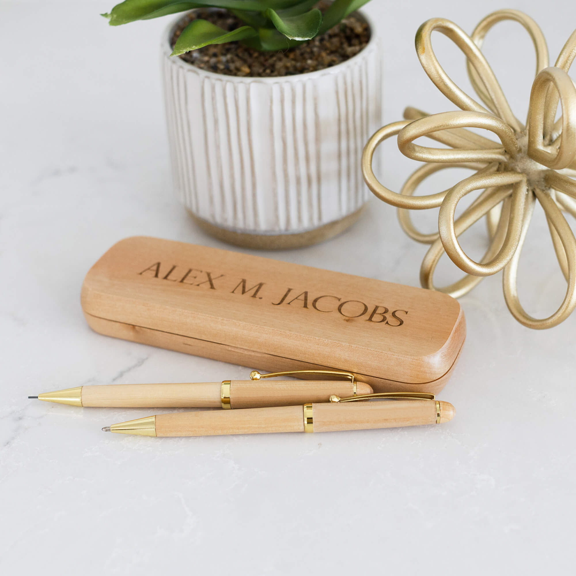 Customized Maple Pen and Pencil with Case